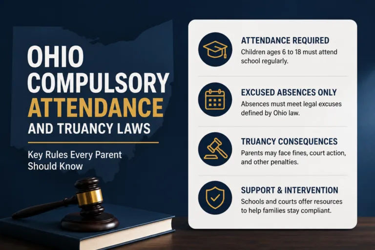 Key rules of ohio school attendance laws including attendance requirements, absences, consequences, and support options for students.
