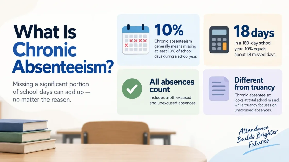 A classroom scene illustrating the concept of what is chronic absenteeism, emphasizing the significance of attendance for student success.