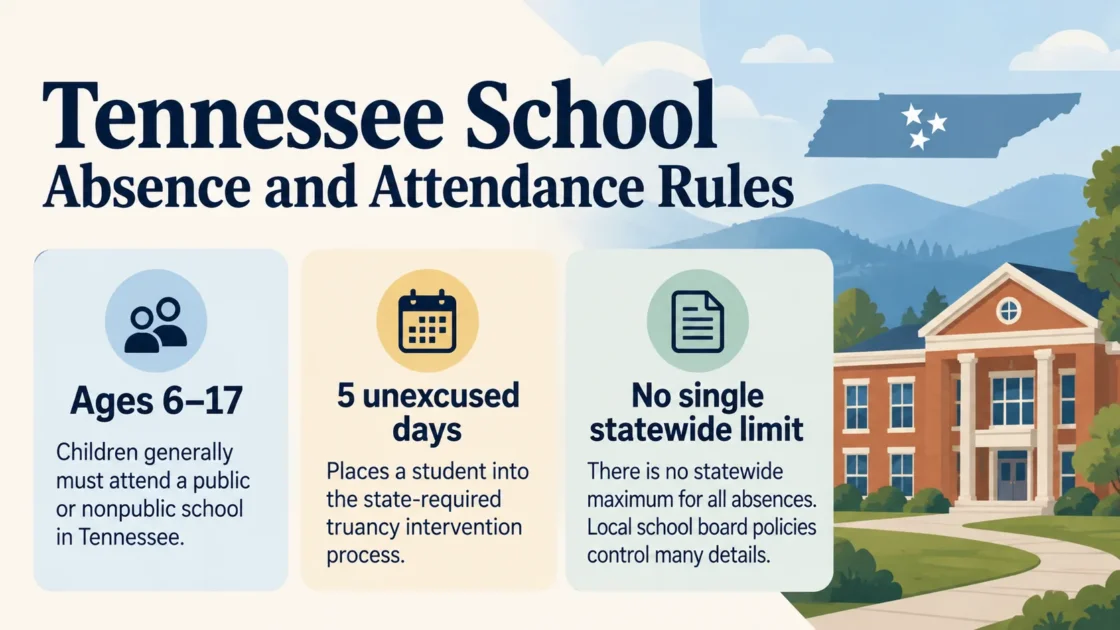 Children being assisted in a Tennessee school to meet attendance requirements under state laws.